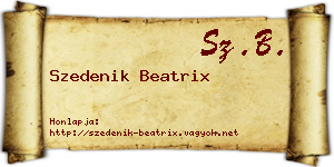 Szedenik Beatrix névjegykártya